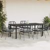vidaXL 7-tlg. Garten-Essgruppe mit Kissen Schwarz Poly Rattan Glas 3334553 Bild 3