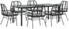 vidaXL 7-tlg. Garten-Essgruppe mit Kissen Schwarz Poly Rattan Glas 3334553 Bild 2