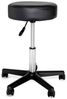 dibea MH00556 Drehhocker aus Kunstleder Rollhocker Praxishocker Büro-Hocker höhenverstellbar mit Rollen Schwarz Bild 5