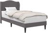 vidaXL Bettrahmen mit Kopfteil Grau 100x200 cm Kunstleder 42027843 Bild 2
