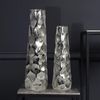 Vase 2er Set Aluminium Silber Hammerschlag Modern Tischdeko Handgefertigt Bild 2