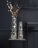 Vase 2er Set Aluminium Silber Hammerschlag Modern Tischdeko Handgefertigt Bild 3