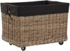 Krines Home Kaminholzkorb Großer Rollkorb Holzwagen Natur Rattan Korb Rollwagen Holzkorb, mit Griffen, mit Rollen, mit Inlett, Kamin Allzweck-Korb (Rechteckig) Bild 1