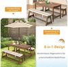 KOMFOTTEU Garten-Kindersitzgruppe Kindermöbelset, 3-Fach Höhenverstellbarer Sonnenschirm Bild 3