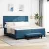 vidaXL Boxspringbett mit Kopfteil Dunkelblau 200 x 200 cm Samt 3344538 Bild 1