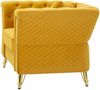 Dmora Sessel Gabbiano, Gepolsterter Sitz, Einzelsofa im Wohnzimmer, Stuhl mit Armlehnen, 104x83 h76 cm, Ocker und Gold Bild 5