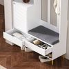 Garderoben-Set mit Schuhbank, 4 Haken & Schrank, Weiß, 100x35x180 cm Bild 5