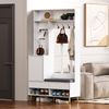 Garderoben-Set mit Schuhbank, 4 Haken & Schrank, Weiß, 100x35x180 cm Bild 2