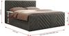 Boxspringbett mit zwei Bettkästen, 7 Härtezonen Multipocket-Matratzen, dekoratives Kopfteil und Front, Doppelbett - PARIS DUO - 140 x 200 cm - Dunkelgrau Velours - H3 Bild 5