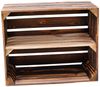 Holzkiste Regal mit Ablage Lang 50 x 40 x 30cm Geflammt Bild 2