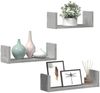 vidaXL Wandregal 3 Stk. Betongrau Holzwerkstoff 853311 Bild 3