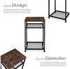 tectake 800916 Beistelltisch aus Holz und Metall, Industrie-Design, Couchtisch mit 3 Ebenen, Davon 2 Gitterablagen, schwarzes Metallgestell (Dunkelbraun | Nr. 404204) Bild 3