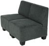 Modular 2-Sitzer Sofa Couch Lyon, Stoff/Textil ~ anthrazit-grau, ohne Armlehnen Bild 3
