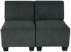 Modular 2-Sitzer Sofa Couch Lyon, Stoff/Textil ~ anthrazit-grau, ohne Armlehnen Bild 2
