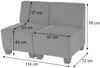 Modular 2-Sitzer Sofa Couch Lyon, Stoff/Textil ~ anthrazit-grau, ohne Armlehnen Bild 5