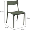Dmora Gartenstuhl Lupia, Gartensitz, Outdoor-Stuhl, Outdoor-Sessel, Made in Italy, 54x46 h80 cm, Grün Bild 3