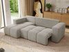 Ecksofa mit Schlaffunktion und Bettkasten, L-form Couch, lose Kissen, Polstersofa - MONIVA - Hellgrau Struktur - linke Seite Bild 4