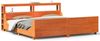 vidaXL Massivholzbett ohne Matratze Wachsbraun 200x200 Kiefernholz 3306449 Bild 2