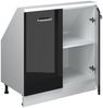 Dachschrägenschrank Rion Schwarz Hochglanz/Weiß mit 2 Türen Vicco Bild 4