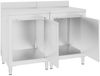 Edelstahl Arbeitsschrank mit Aufkantung LEDO 120x60x96cm, Mit Staufach, Edelstahl Gastro-Arbeitstisch Arbeitsfläche Gastro-Küchenschrank Bild 2