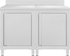 Edelstahl Arbeitsschrank mit Aufkantung LEDO 120x60x96cm, Mit Staufach, Edelstahl Gastro-Arbeitstisch Arbeitsfläche Gastro-Küchenschrank Bild 3