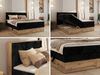 Boxspringbett, Set mit zwei Multipocket-Matratze und Topper, hohe Kopfteil, Eiche Wotan Holzrahmen - WOOD CLASSIC KING - 200 x 200 cm - Schwarz Cord - H4 Bild 2