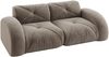 Sofa 2-Sitzer in Taupe, Chenille-Bezug, rahmenloses Modulsofa mit 32D-Schaumstoff,76x204x95 cm Bild 4