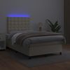 vidaXL Polsterbett mit Matratze & LED Creme 120x200 cm Kunstleder [3135935] Bild 4