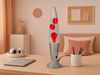 LED Raketen Lavalampe VESUV im 90er Jahre Design, Silber Rot, Höhe 41,5cm Bild 1