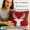 matches21 HOME & HOBBY Kissenbezüge 2er Misch-Set Kissenhüllen 45x45 cm Hirsch dunkelgrau als Winter-Deko, (2 Stück), Zierkissen-Bezüge für Sofa-Kissen, Couch-Kissen Bild 2