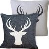 matches21 HOME & HOBBY Kissenbezüge 2er Misch-Set Kissenhüllen 45x45 cm Hirsch dunkelgrau als Winter-Deko, (2 Stück), Zierkissen-Bezüge für Sofa-Kissen, Couch-Kissen Bild 4