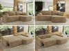 Ecksofa, L-förmiges, lose Kissen, DL-Schlaffunktion, (H 100 x T 187 x B 273 cm) - CUBO L - Plüsch Beige - rechte Seite Bild 2