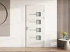 Vente-unique - AMARES Haustür GlasMetall Grau - B 6,5 cm x H 215 cm x L 90 cm Bild 5