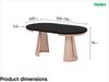 MEBLINI Esstisch Rund Ausziehbar aus Metall - 100-176x76 cm - CONEY - Schwarz Matt/Kupferfarbe - Loft - Esszimmertisch Modern - Küchentisch - Ausziehtisch - Round Dining Table Bild 3