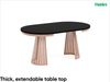 MEBLINI Esstisch Rund Ausziehbar aus Metall - 100-176x76 cm - CONEY - Schwarz Matt/Kupferfarbe - Loft - Esszimmertisch Modern - Küchentisch - Ausziehtisch - Round Dining Table Bild 2