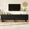 Merax Lowboard mit strukturierter Front (1 St), Fernsehschrank TV-Schrank mit 4 Türen und Stauraum, 180 x 40 x 55 cm Bild 2