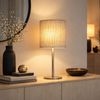 LED Tischleuchte, Textil, grau, Metall, H 40 cm Bild 2
