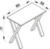 VCM Schreibtisch Lona 914605 Silber / Weiß H. 76 x B. 80 x T. 50 cm Bild 2