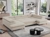 Mks Möbel 'Pedro U-Form' Ecksofa mit Schlaffunktion und verstellbaren Kopfstützen, Beige, Boucle, mit Topper Bild 4