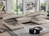 Mks Möbel 'Pedro U-Form' Ecksofa mit Schlaffunktion und verstellbaren Kopfstützen, Beige, Boucle, mit Topper Bild 3