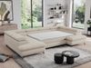 Mks Möbel 'Pedro U-Form' Ecksofa mit Schlaffunktion und verstellbaren Kopfstützen, Beige, Boucle, mit Topper Bild 5