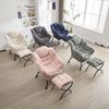 Loungesessel Relaxsessel Sofasessel, mit Fußstütze, Armlehnen und Seitentasche, Stoff, hellgrau, Bild 2