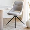 Scandi Drehstuhl NORDA Sand – Esszimmerstuhl 2er Set Strukturstoff Metall-Beine Bild 4