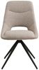 Scandi Drehstuhl NORDA Sand – Esszimmerstuhl 2er Set Strukturstoff Metall-Beine Bild 5