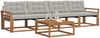 vidaXL Outdoor-Sofagarnitur mit Kissen 5 pcs Natürlich und Hellgrau 3369170 Bild 3