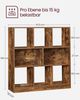 Vasagle Bücherregal, Regal, Würfelregal, Standregal, 8 offene Fächer, horizontal, vertikal oder kopfüber verwendbar, 30 x 97,5 x 100 cm, für Wohnzimmer, Arbeitszimmer, Büro, vintagebraun LBC52BX von Songmics Bild 5