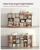 Vasagle Bücherregal, Regal, Würfelregal, Standregal, 8 offene Fächer, horizontal, vertikal oder kopfüber verwendbar, 30 x 97,5 x 100 cm, für Wohnzimmer, Arbeitszimmer, Büro, vintagebraun LBC52BX von Songmics Bild 3