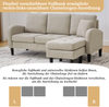 Merax 166 cm L-förmiges Ecksofa mit Chaiselongue – 3-Sitzer Sofa, Cordstoff, Kunststoffbeine, Hellgrau Bild 5