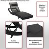 Sonnenliege Savannah, Relaxliege Gartenliege Liege, Poly-Rattan ~ braun-meliert, Bezug grau Bild 2