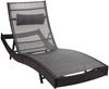 Sonnenliege Savannah, Relaxliege Gartenliege Liege, Poly-Rattan ~ braun-meliert, Bezug grau Bild 4